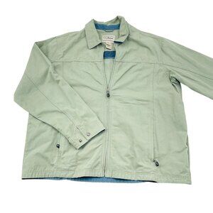 L.L. Bean Men's XXL Tall Green Full-Zip Jacket With Adjustable Cuffs & Pockets